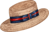 Watercolor summer straw hat