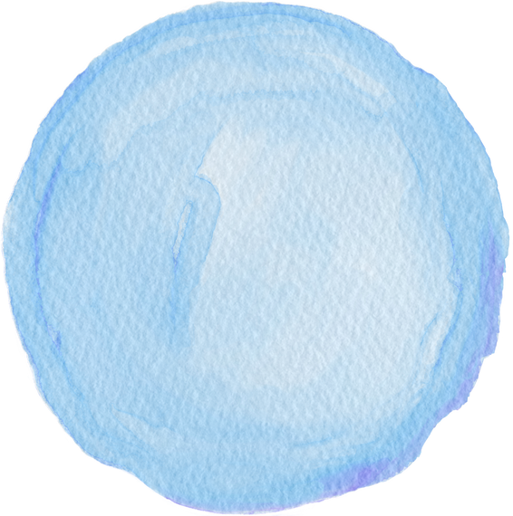 Blue watercolor circle ornament