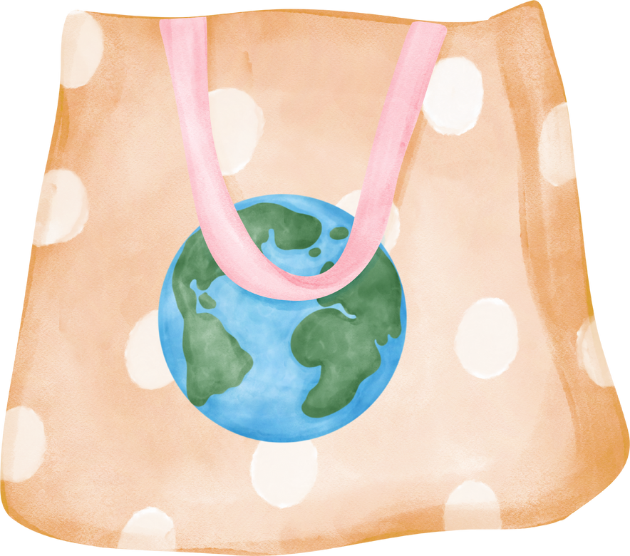 Empty Earth Eco-Friendly reusable shopping tote Bag watercolor