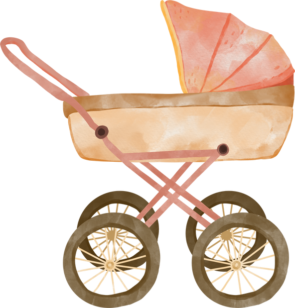 Komung watercolor baby stroller