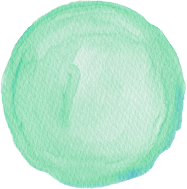 Green watercolor circle ornament