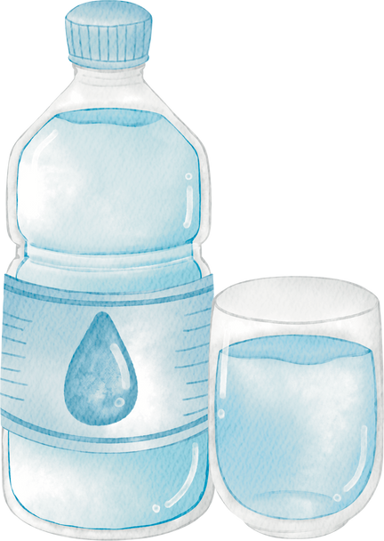 Mineral water watercolor illustration