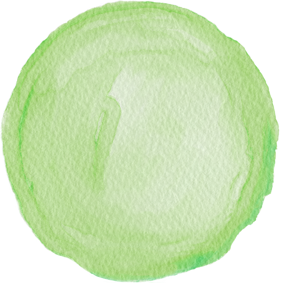 Green watercolor circle ornament