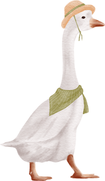 Watercolor animal illustration. Duck clipart